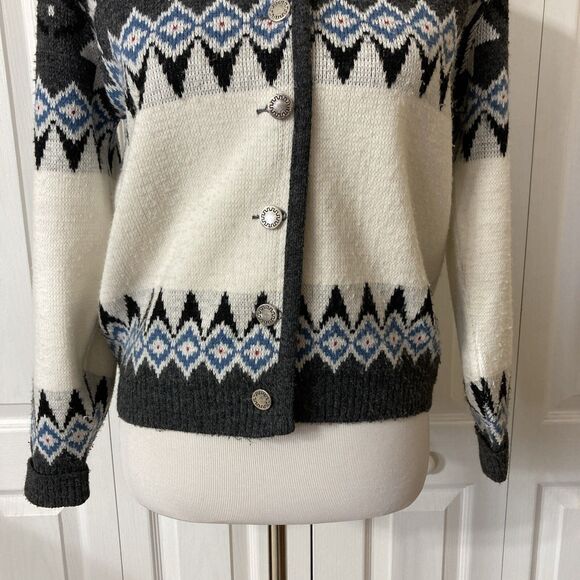 Vintage Lady Puritan Snowflake Cardigan Sweater Womens Size S/M Button Front - Picture 7 of 15